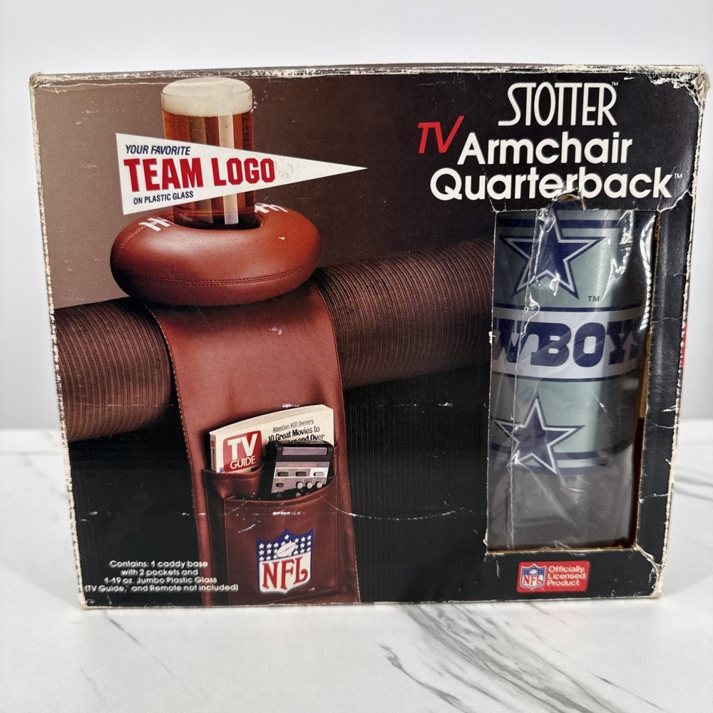 NEW Stotter TV Armchair Quarterback Football Caddy DallasCowboys NFL VTG 1989